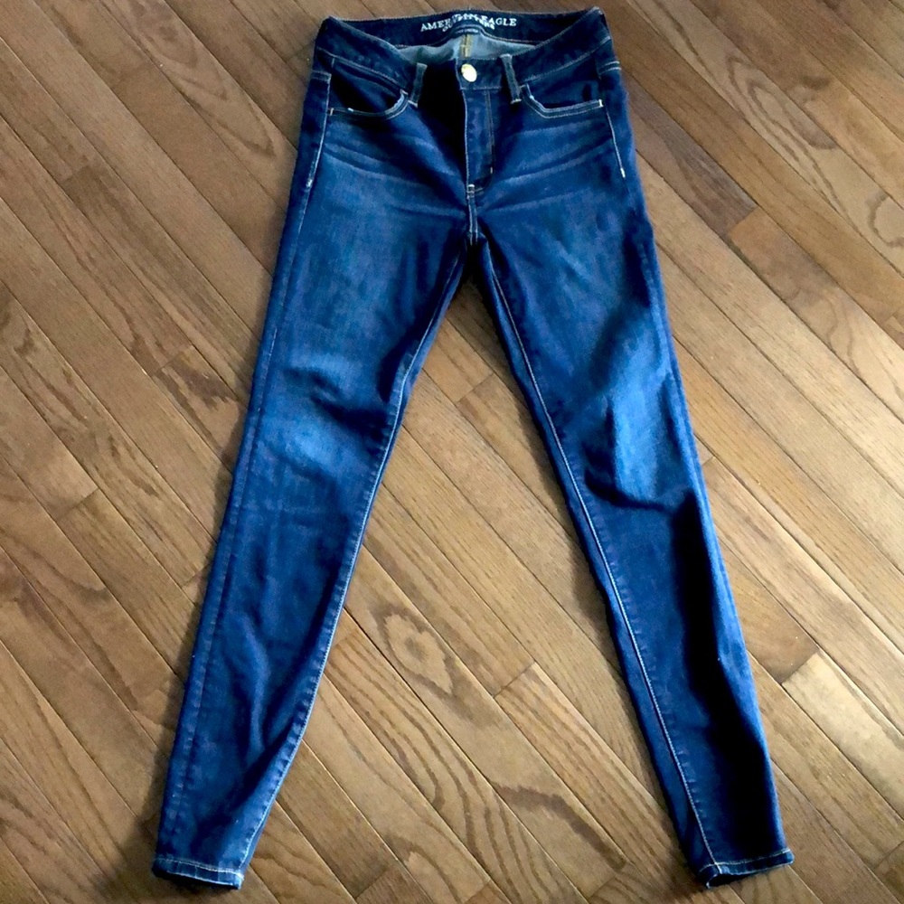 American Eagle Dark Blue Super Stretch Jeans Sz 2